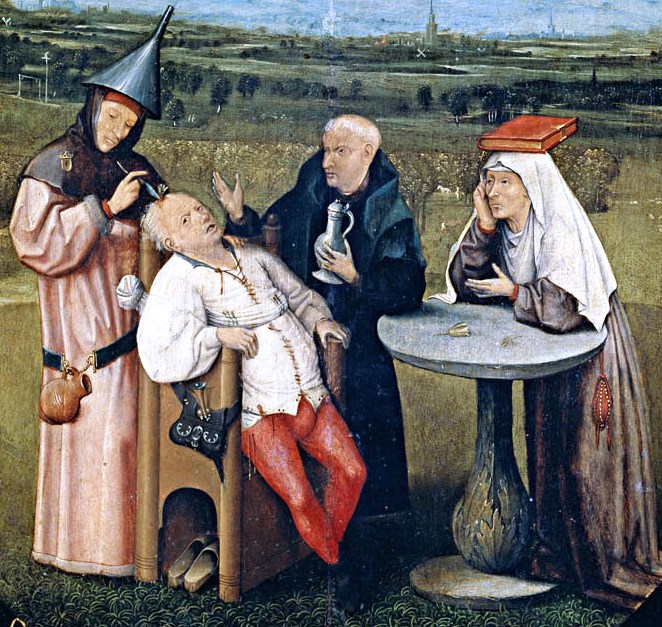 Detalhe do quadro "A extração da pedra da loucura", de Hieronymus Bosch